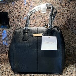 Ellen Tracy Classic Black Satchel